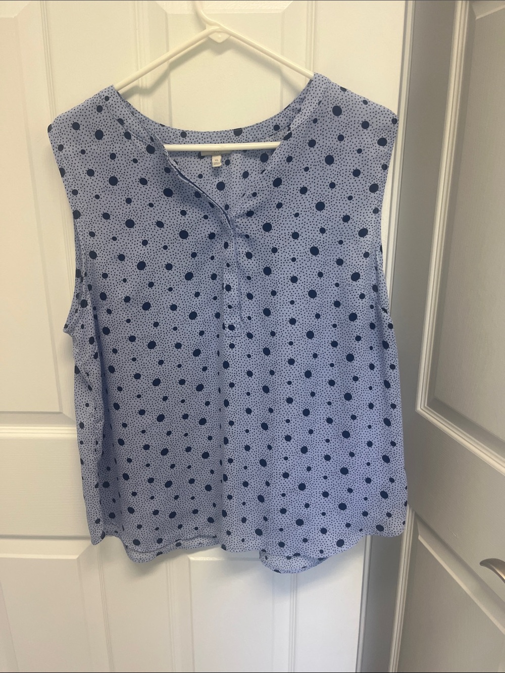 Talbots Light Blue Camisole with Navy Polka Dots